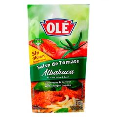 SALSA DE TOMATE PARA PASTAS CON ALBAHACA OLÉ DE 340GRS