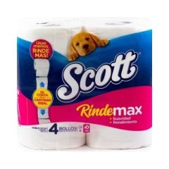 PAPEL HIGIENICO SCOTT RINDE MAX 4 ROLLOS