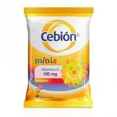 VITAMINA C CEBION MINIS 100MG MULTISABORES X45 TABLETAS MASTICABL