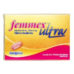 FEMMEX ULTRA 200MG DE IBUPROFENO Y 30MG DE CAFEINA DE 10 TABLETAS