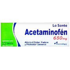 ACETAMINOFÉN DE 650MG ÉLTER DE 10 TABLETAS