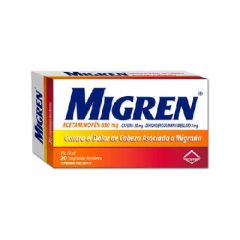 MIGREN 650MG/50MG X 20 COMPRIMIDOS RECUBIERTOS