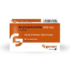 ACETAMINOFEN GENVEN 650MG X 30 TABLETAS