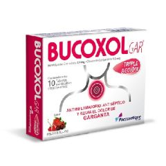 BUCOXOL GARGANTA FRUT ROJOS X 10 TABLETAS MASTICABLES