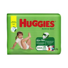 PAÑALES HUGGIES ACTIVE SEC TALLA XXG 25UN